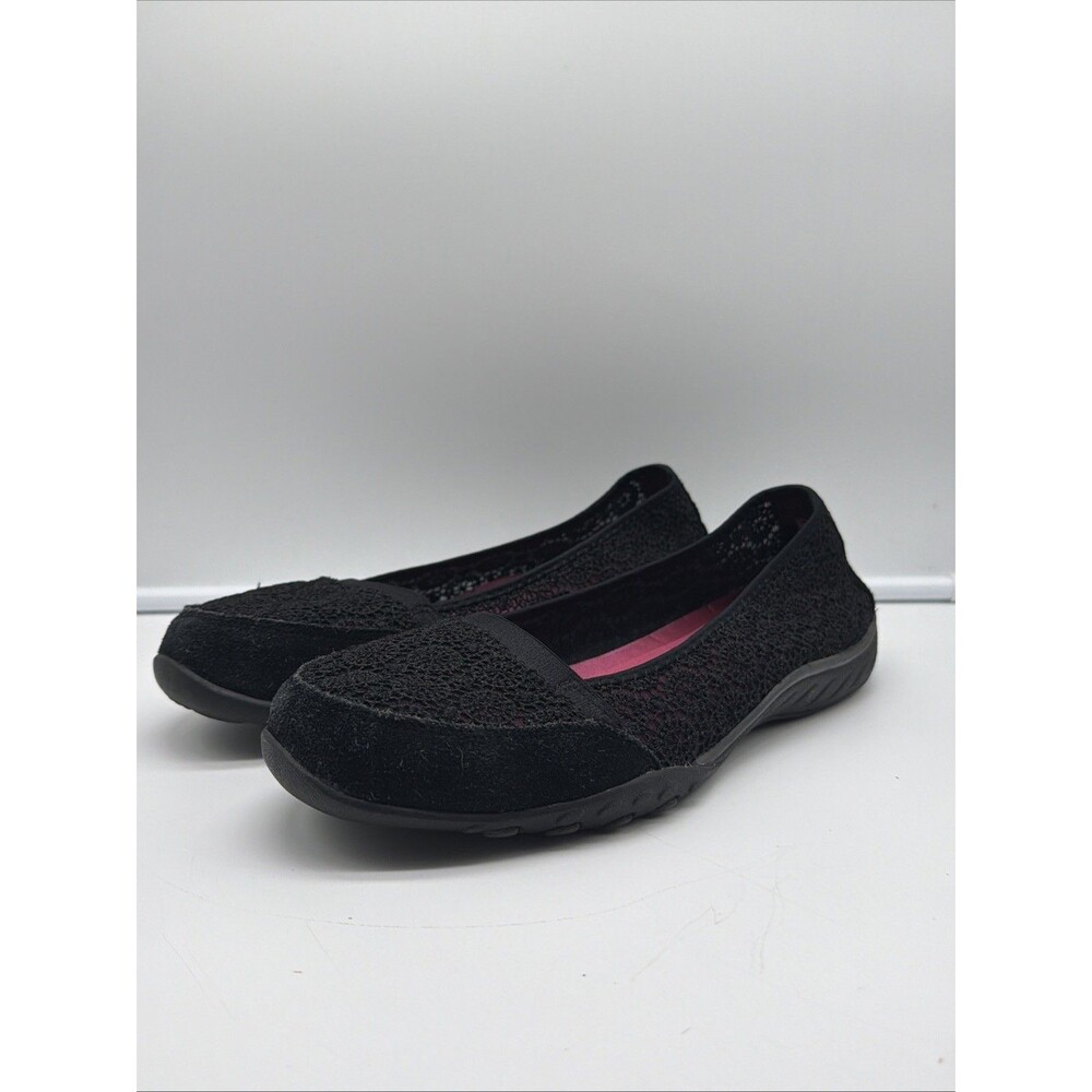 Skechers 22482 Black Breathe Easy Pretty Factor Women’s Size 9 Slip-On Shoes